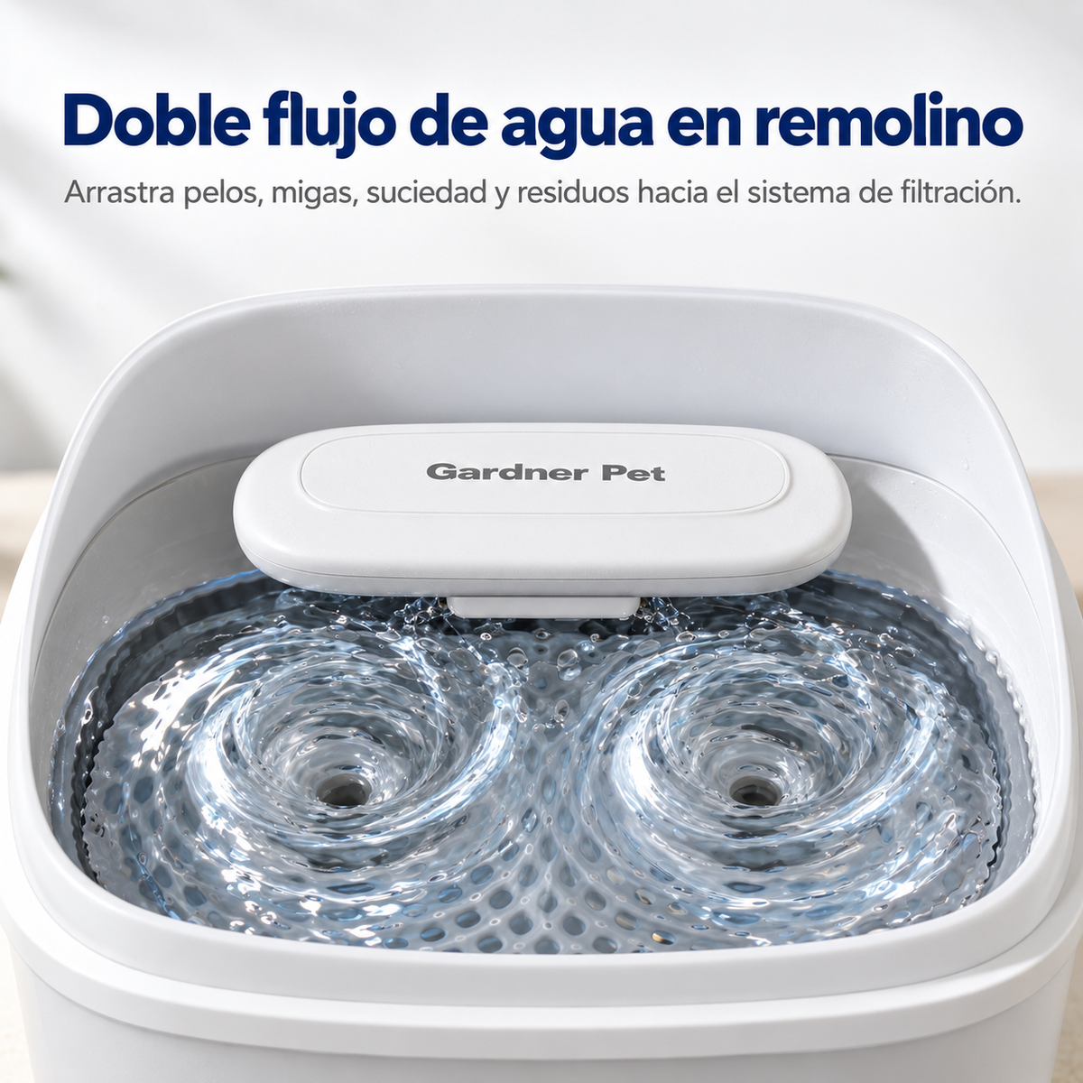 Doble flujo de agua en movimiento que anima a tu gato a beber