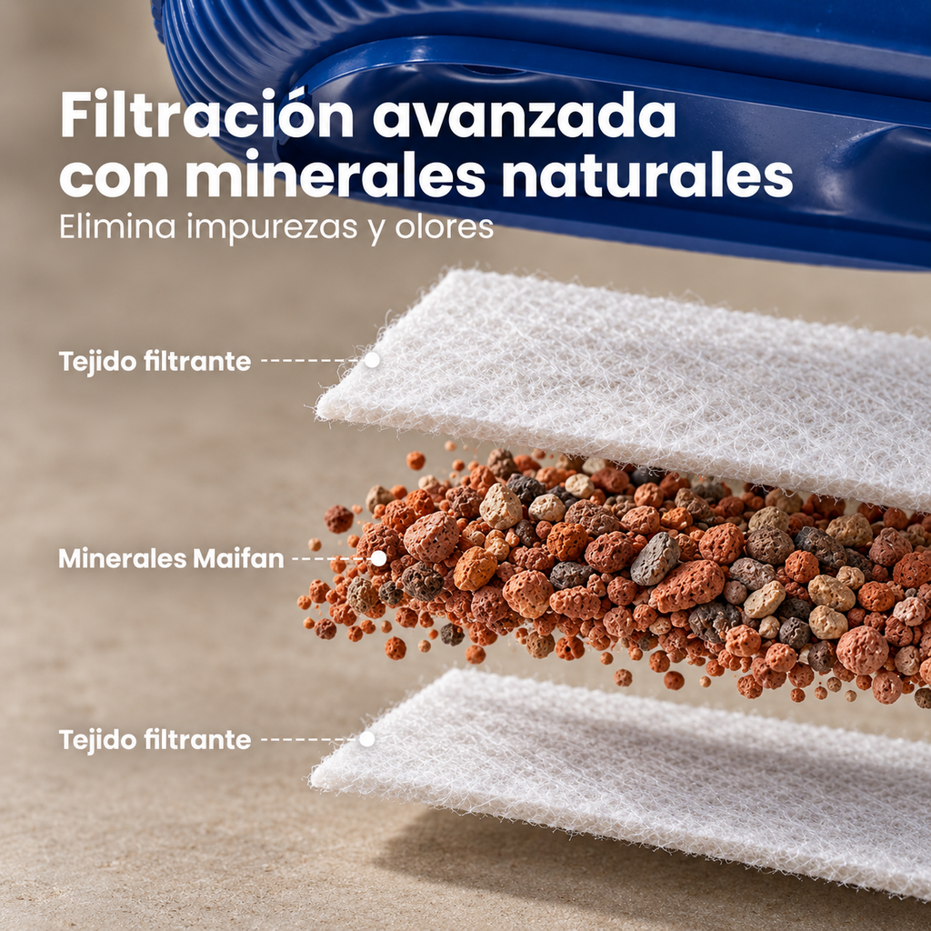 Triple filtración con piedra de Maifan