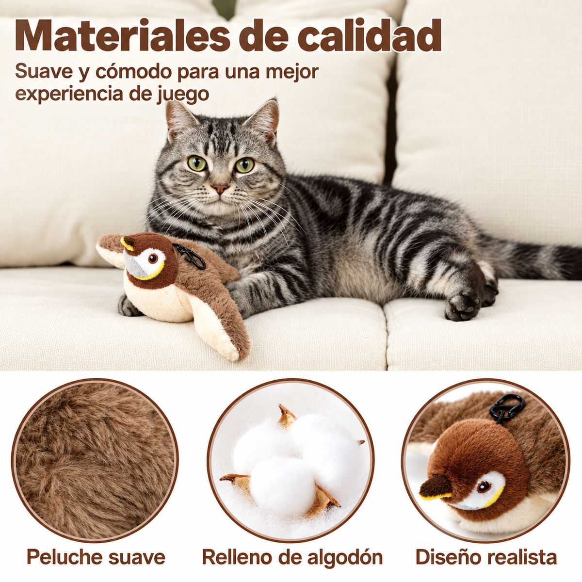 Materiales suaves y seguros para morder y patear