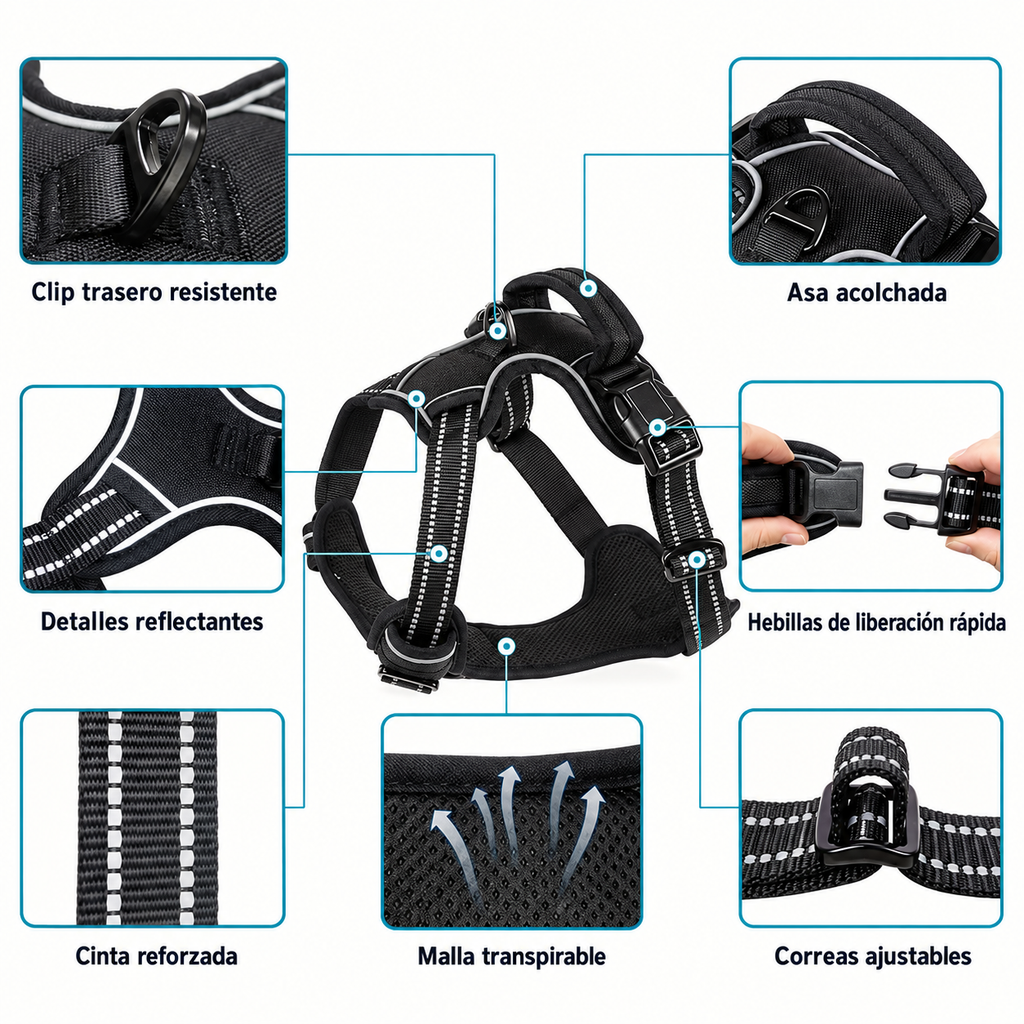 Características del arnés antitirones