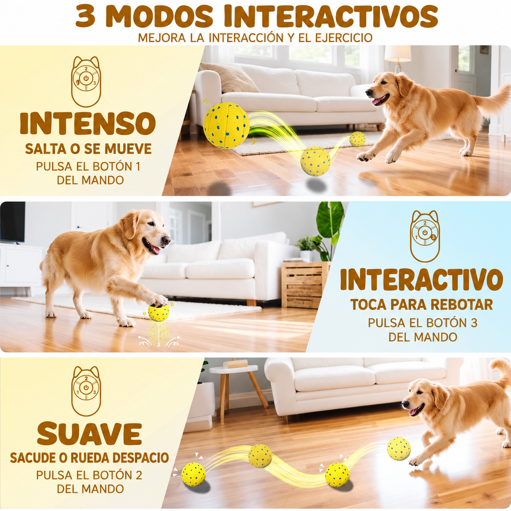 Los 3 modos de la pelota interactiva: intenso, interactivo y suave